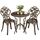 Yaheetech 3tlg. Bistro Set Balkonset Gartenset mit Stühlen, Zwei Sitzhocker Gartenmöbel im antiken Stil Aluguss Bronze, Farbe: Bronze
