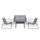[en.casa] Gartenmöbelset Palencia Sitzgruppe Gartengarnitur Sitzbank für 2 Personen mit Couchtisch Gestell aus Stahl Hellgrau Schwarz, Farbe: Hellgrau / Schwarz