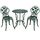 GIANTEX 3-teiliges Bistro Set, Bistrotisch mit 2 Stühlen, Gartenmöbel Set Aluminium, Gartenset Balkonset Antik, Runder Gartentisch, Balkonmöbel Set Garten Sitzgruppe 2 Sitzhocker Outdoor (Bronzegrün), Farbe: Bronzegrün, Blumenmuster
