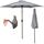 SUNMER 2.7M Parasol Garden Umbrella Sun Shading | Polyester 180 g/m² (UV 30+)| Crank Mechanism | Pole Width ø 38 mm (Excl. Base), Farbe: aschgrau