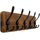 WEBI Garderobenleiste,Garderobenhaken mit 5 Dreifachhaken,Wandgarderobe Holz,Kleiderhaken Wand,Hakenleiste Garderobe,Jackenhalter Wand für Mäntel,Jacken,Braun, Größe: 5 Haken, Farbe: Schwarz auf Weiß