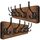 WEBI Garderobenleiste,Garderobenhaken,Wandgarderobe Holz mit 5 Haken,Kleiderhaken Wand,Hakenleiste Garderobe,Jackenhalter Wand für Mäntel,Jacken,Rustikal Braun,2 Stück, Anzahl: 2, Farbe: Braun