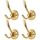 ZUONAI Garderobenhaken Modern Kleiderhaken Schwerlast Garderobe Haken Jacken Haken Wand Handtuchhaken Doppelt für Küche Bad Kleiderschrank (4 Stück, Gold), Größe: 6 Stück, Farbe: Gold