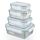 GOURMETmaxx Glas-Frischhaltedosen Klick-it 4er Set | Als Brotdose oder für Meal Prep | Spülmaschinen- Mikrowellen- und Gefrierschrankgeeignet | Aufbewahrungsbox mit Deckel, Stil: Einheitliche Größen, Größe: 3er Set, Farbe: Anthrazit