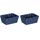 WENKO Aufbewahrungskorb Adria Mini Dunkelblau - Badkorb, rechteckig, Kunststoff-Geflecht, Polypropylen, 19 x 9 x 14 cm, Dunkelblau (Packung mit 2), Größe: 9 x 14 x 19 cm (Packung mit 2), Farbe: Dunkelblau