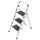 Hailo K70 StandardLine Alu-Klapptritt-Leiter - 3 grosse Stahl-Stufen mit Anti-Rutsch-Matten belastbar bis 150 kg - Trittleiter mit Klappsicherung - besonders leicht und einfach zu verstauen - Silber, Größe: 3 Stufen, Farbe: silber