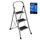 SONGMICS Trittleiter, Leiter mit 3 Stufen, Klapptritt, Klappsicherung, einfach zu verstauen, bis 150 kg belastbar, Taubengrau GSL003GY01, Größe: 3 Stufen (74,5T x 46,5B x 105H cm), Farbe: taubengrau