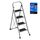 SONGMICS Trittleiter, Leiter mit 4 Stufen, Klapptritt, Klappsicherung, einfach zu verstauen, bis 150 kg belastbar, Taubengrau GSL004G01, Größe: 4 Stufen (89T x 45B x 127H cm), Farbe: taubengrau