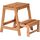 dobar® green label 29730FSC Multifunktionshocker Massivholz | Tritthocker zweistufig | Leiterhocker | Klapptritt für Haushalt| Leiterhocker Klappbar | 53 x 38 x 45 cm | Buchenholz geölt | Natur, Farbe: natur