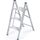 KINGRACK Stufenleiter, Trittleiter Stufen, Klapptrittleiter mit Handlauf, rutschfeste Haushaltsleiter mit Klappsicherung, Aluminium Tritthocker (3 Stufen, Silber), Größe: 3 Stufen, Farbe: silber