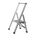 WENKO Leichte Aluminium Trittleiter mit 1 Stufe für 25 cm höheren Stand, rutschsichere XXL-Stufen, Design Klapptrittleiter, TÜV Süd Zertifiziert, 44 x 74 x 5,5 cm, Silber matt, Stil: 1 Stufe, Farbe: silber
