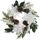 COM-FOUR® Türkranz Weihnachten - Adventskranz mit grossen Blüten und Glitzer - Dekokranz Herbst - Weihnachtsdeko - Tischkranz - Weihnachtskranz, Größe: Größe 3 - XL, Farbe: Weiße Blumen - Große Blüten