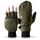 THE HEAT COMPANY - Heat 2 Softshell - Fingerloser Handschuh und Fäustling in einem - Premium Qualität - warme Winterhandschuhe & Fahrradhandschuhe - gegen Kälte bei Sport, Arbeit & Outdoor, Größe: 10 | Damen XL | Herren L/XL, Farbe: Grün