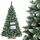 FAIRYTREES Weihnachtsbaum künstlich Kiefer, Natur-Weiss beschneit, Material PVC, echte Tannenzapfen, inkl. Holzständer, 220cm, Größe: 220 cm, Farbe: Kiefer Natur-weiss Beschneit