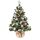 Weihnachtsbaum künstlich (WBD) 75 cm grün mit Weihnachtsdeko Silber und Led Lichterkette mit Batteriebox und Fernbedienung künstlicher Christbaum klein Tannenbaum, Größe: 75 cm, Farbe: Grün-silber-braun+warmweiss