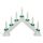 Idena 31837 - LED Adventsleuchter mit 7 LED Kerzenlichtern in Warmweiss, Schwibbogen aus weiss lackiertem Holz, mit Ersatzlampe und Schalter, Deko für Innen, als Winter-, Advents- und Weihnachtsdeko, Größe: ca. 30 x 40 cm, Farbe: Weiß, Inkl. Ersatzlampe