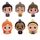 Hallmark The Office Miniatur-Weihnachtsschmuck, Kunststoff, 6 Stück, Stil: Hallmark Das Büro Miniatur, Farbe: Michael, Dwight, Jim, Pam, Stanley und Angela