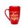 Pearhead Silent Night Ceramic Mug, Novelty Christmas Mug, Mom Coffee Mug Gift, Holiday Drinkware Decor, Rot Red, Größe: 5,5 inch B x 5,7 inch H x 3,8 inch D, Farbe: Rot Red