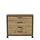 FORTE TRONDHEIM Kommode mit 4 Schubladen, Holzwerkstoff, Artisan Eiche / Schwarzeiche, 104.7 x 81.3 x 41.5 cm, Stil: Kommode mit 4 Schubladen, Größe: 41T x 105B x 81H cm (4 Schubladen), Mustername:: Single, Farbe: Artisan Eiche Kombiniert mit Schwarz Eiche