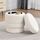 Duhome Ottoman Drehbar Rund Polsterhocker mit Stauraum Sitzhocker mit Deckel Stauhocker für Schlafzimmer Wohnzimmer Flur, Material: Bouclé-Stoff, Farbe: Weiß