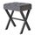 IBUYKE Quadratischer Make-up Hocker mit X-Bein Fussstütze, Leinen Fussstütze, Ottoman Sitz Eitelkeit Hocker, Multi-Use als Kleiner Beistelltisch, für Schlafzimmer, Wohnzimmer, grau L/G-70G, Größe: Leinen, Farbe: Dunkelgrau