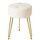 IBUYKE LG-31W Runder Fussstützen-Hocker, Make-up-Hocker, Beistelltisch, PU-Schminktisch, Sitzpuff, Couchhocker, goldene Stahlbeine, Weiss, Größe: 30T x 30B x 46H cm, Farbe: Weiß