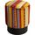 Kare Design Hocker Cherry Very British, Bunt/Schwarz, 36cm Durchmesser, Handgearbeitet, 110kg max Belastbarkeit, Hocker für Schminktisch, Gepolstert, Stahl Beine, Wohnzimmer, 44x36,5x36,5 cm (H/B/T), Farbe: Mehfarbig/Schwarz