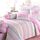 NANQUAN Pink Polka Dot Peace & Love 100% Cotton Reversible Quilt Bedding Set for Kids Girls, Coverlet, Bedspread (Flower Pastel, Twin - 5 Piece: 1 Quilt + 1 Standard Sham + 3 Decorative Pillows), Größe: Twin + Décor Pillows, Farbe: Blumenpastell