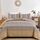 WONGS BEDDING Steppdecken-Set für Kingsize-Bett, Boho-Streifen, 3-teilig, Boho-Stil, leichte Mikrofaser, Ganzjahres-Bettwäsche-Set für Queensize-Bett (264,2 x 228,6 cm), Braun, Größe: King Size, Farbe: Braun
