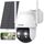 ieGeek 2K 3MP Überwachungskamera Aussen Solar, 360° PTZ Kamera Aussen Akku, 2.4GHz Kabellos Überwachungskamera mit PIR Bewegungsmelder,Farb-Nachtsicht, 2-Wege-Audio, IP65, Farbe: Weiß-batterie-1pcs