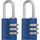 ABUS Zahlenschloss 145/20 Blau - Kofferschloss, Spindschloss u. v. m. - Aluminium-Vorhängeschloss - individuell einstellbarer Zahlencode - ABUS-Sicherheitslevel 3 (Packung mit 2), Stil: 1 Stück, Größe: 20mm (Packung mit 2), Farbe: Blau