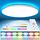 Led Deckenleuchte Dimmbar mit Fernbedienung 24W RGB Farbwechsel LED Deckenlampe Flach Rund Deckenbeleuchtung 3000K-6500K 2400LM für Schlafzimmer Küche Wohnzimmer Korridor Balkon Badezimmer Esszimmer, Größe: 28cm, Farbe: Weiß