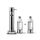 Aarke Carbonator 3, Wassersprudler aus Edelstahl im modernen Edelstahl Finish mit 2x BPA-freier 1L PET-Flasche, Sprudelwasserbereiter für Leitungswasser, kompatibel mit 60L CO2-Zylindern, Farbe: Edelstahl (+ Extra Pet) Edelstahl X2 Pet