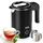 LEBENLANG Reise Wasserkocher Edelstahl Klein 0 5 Liter & BPA-Frei - Reisewasserkocher klein 600W Energiesparend Energieeffizienz - Kleiner Mini Wasserkocher Camping Kettle Schwarz 0,5 l 0.5 für Reisen, Farbe: Weiß