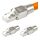 3x CAT 7 RJ45 Stecker 10 GBit/s 600 MHz Netzwerkstecker werkzeuglos PoE für CAT8 CAT7A CAT7 CAT6A Netzwerkkabel Verlegekabel Installationskabel AWG 22-24 LAN Kabel Crimpstecker Vergoldete Kontakte, Stückzahl: 3, Farbe: CAT 7
