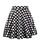 Dressever Damen Basic Vielseitige Dehnbaren Informell Casual Mini Hohe Taille A-Linie Tennisrock Tanzrock, Größe: L, Farbe: Black White Dot