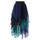 Sintege Hexenkostüm für Damen Halloween Tüllrock Lang Plisseerock Pfau Kostüm für Fasching Karneval Party, Farbe: Blau Grün