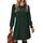 Zeagoo Damen Strickkleid Puffkleid Langarm Kleid für Herbst Winter Rundhals Casual Tunika, Größe: M, Farbe: Grün