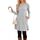 NARRAME Pullover-Kleider für Damen, Winter, langärmelig, Kausale Knöpfe, seitliches Tunika-Pullover-Kleid mit Taschen, Größe: S, Farbe: Hellgrau