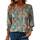 Rapbin Damen Bluse 3/4 arm Langerm V-Ausschnitt Tunika Sommer Tops Locker Shirt Elegant Lässig Oberteil Blusen 2026, Größe: M, Farbe: Böhmische Farben