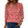 Rapbin Damen Bluse 3/4 arm Langerm V-Ausschnitt Tunika Sommer Tops Locker Shirt Elegant Lässig Oberteil Blusen 2026, Größe: XXL, Farbe: Rote Aprikosenblüte
