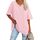Ebifin Damen Oversize T Shirt mit V-Ausschnitt Kurzärmeliges Casual Lockere Basic Sommer Tee Shirts Bluse., Größe: XL, Farbe: Rosa