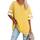 Ebifin Damen Oversize T-Shirt V-Ausschnitt Kurzarm Casual, Größe: XXL, Farbe: 02-gelb