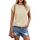 Cuptacc Tshirt Damen Tops Sommer Rundhals Oberteile Damen Elegant Basic Bluse Kurzarm Tank Top Business Outfit, Größe: XL, Farbe: Cream
