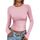 Cuptacc Langarmshirt Damen Eng Rundhals Basic Tshirt Langarm Lightweight Oberteile Damen Einfarbig Longsleeve Top, Größe: XXL, Farbe: Leuchtendespink