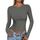 Cuptacc Langarmshirt Damen Eng Rundhals Basic Tshirt Langarm Lightweight Oberteile Damen Einfarbig Longsleeve Top, Größe: L, Farbe: Dunkelgrau