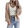 Hotouch Strickjacke Damen Kurz Strick Cardigan V-Ausschnitt Knopfleiste Open Front Sweater Elegant Casual Schulterjacke Top, Größe: M, Farbe: Khaki