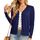 GRECERELLE Strickjacke Damen mit Knöpfen und V Ausschnitt Leichte und sommerliche Cardigan Damen Eleganter mit Spitze, Größe: M, Farbe: 03 Marineblau
