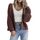 Hotouch Strickjacke Damen Kurz Strick Cardigan V-Ausschnitt Knopfleiste Open Front Sweater Elegant Casual Schulterjacke Top, Größe: XS, Farbe: braun
