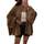 Saodimallsu Strickjacke Damen Kurz Laternenärmel Cardigan Knopfleiste Open Front Sweater Langarm Lose Strickmantel Herbst Winter Gestrickt Jacke, Größe: XL, Farbe: Braun